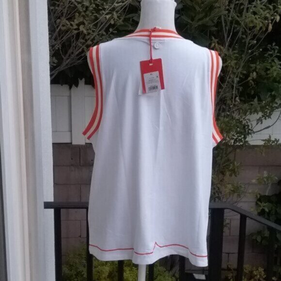 Hunter for Target Orange and White Sleeveless Knit Top Pickleball Tennis XL - Picture 4 of 5
